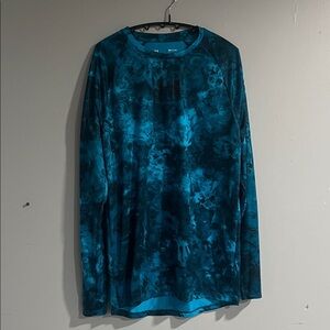Men’s Under Armour Teal Patterned Long Sleeve Shirt Small